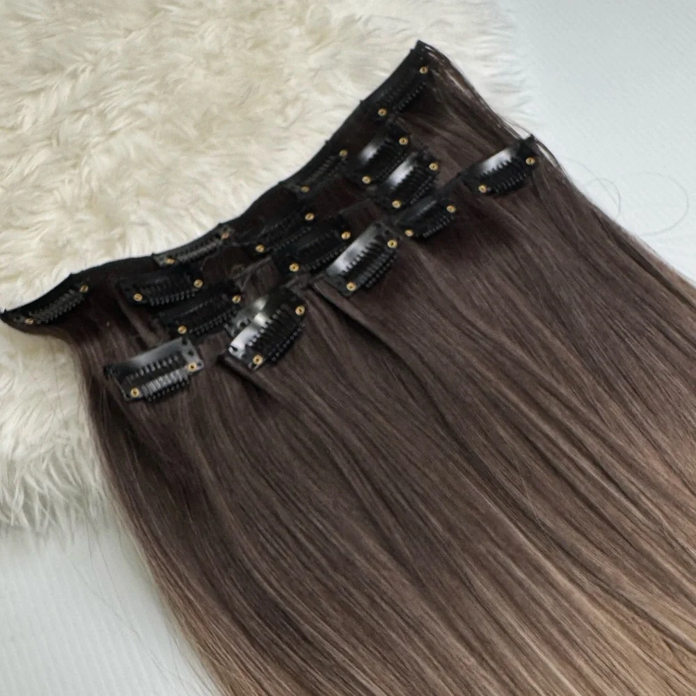 Human hair blend Blonde hair extensions